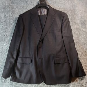 Danielli Men’s Black 2-Piece Wool Suit 52R Jacket 46R Pants Novello Italy